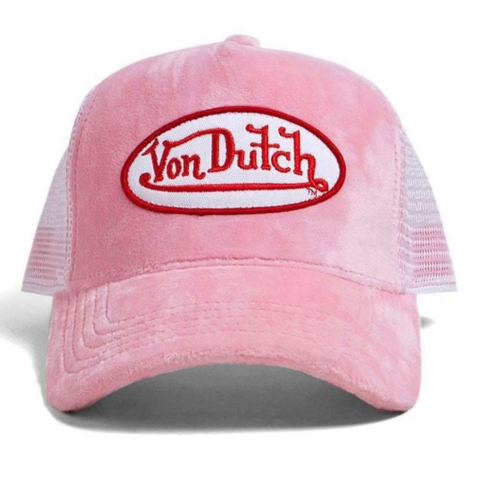 Pink velvet Von Dutch trucker